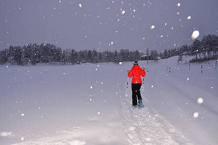 Schneeschuhwandern in Schweden