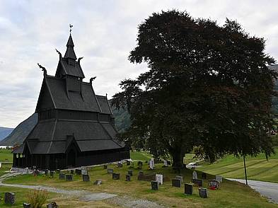 Die Stabkirche von Hopperstad in Norwegen