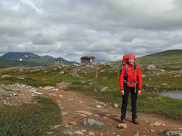 Wanderer im Fjäll in Schweden