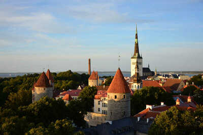 Die Altstadt von Tallinn im Abendlicht