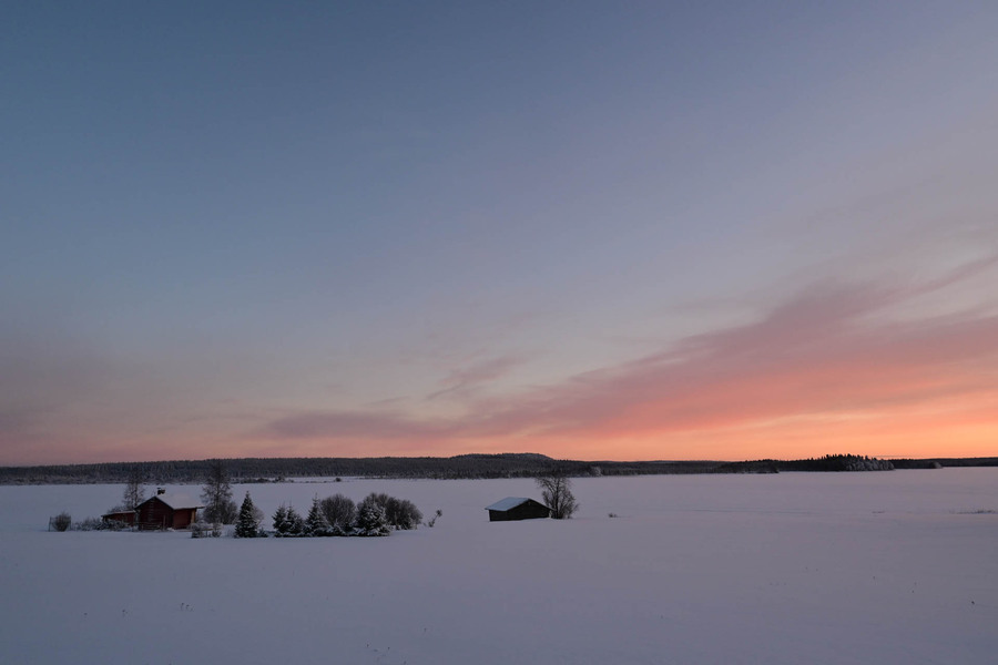 Farben des Winters im Abendlicht